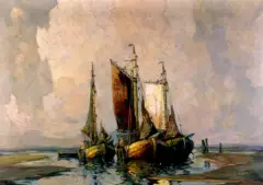 Kutry by Rudolf Priebe, po 1940, olej, płótno, sold Dec 2002