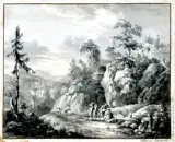 Anastazy Raczyński, Pejzaż romantyczny, 1810, tusz, papier