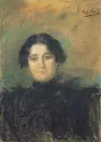 Leon Wyczółkowski, Portret pani w czarnej sukni