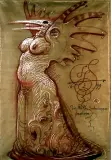 DIE ROTHE SCHWÄNZEN FRESSERIN by Franciszek Starowieyski, 1999, pastel, papier, sold Nov 2002