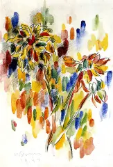 Władysław Strzemiński, KWIATY, 1944, akwarela, papier