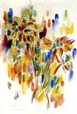 Władysław Strzemiński, KWIATY, 1944, akwarela, papier