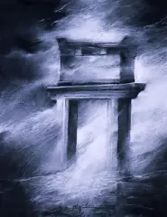 Hieropolis by Adam Myjak, 1997, węgiel, pastel, karton, sold Nov 2002