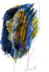 PORTRET by Jerzy Panek, 1995, pastel, papier, sold Nov 2002