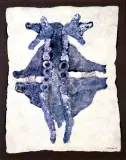 FIGURA ROZPIĘTA by Jan Lebensztejn, 1962, akwarela, gwasz, papier, sold Nov 2002