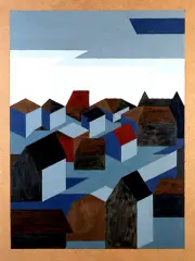 Marek Dzienkiewicz, WIDOK Z OKNA II, 2002, akryl, płyta pilśniowa
