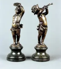 Louis Kley, Para figurek, ok. 1880, brąz patynowany