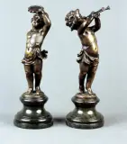 Louis Kley, Para figurek, ok. 1880, brąz patynowany
