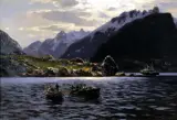 Themistokles Eckenbrecher, Fiord w Norwegii, 1913, olej, płótno