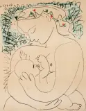 Pablo Picasso, Macierzyństwo, 29 IV 1963, litografia, papier