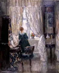 Ernst Kolbe, W salonie, ok. 1910, olej, płótno