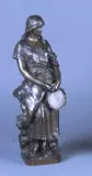 Eugène Marioton, Dziewczyna z tamburynem, ok. 1890, brąz