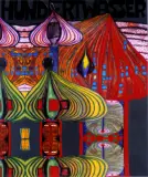 Wenn du uber die felder gehst.. by Friedensreich Hundertwasser, ok. 1970, litografia, papier, sold Jun 2002