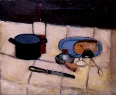 Jerzy Nowosielski, Martwa natura z butelką, 1951(na odwrociu Portret, olej, płótno