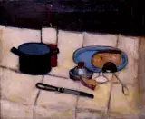 Jerzy Nowosielski, Martwa natura z butelką, 1951(na odwrociu Portret