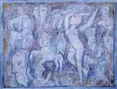 Leon Lewkowicz, Fascynacje, 1996, gwasz, akwarela, długopis, ołówek, kredki, papier