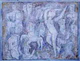 Leon Lewkowicz, Fascynacje, 1996, gwasz, akwarela, długopis, ołówek, kredki, papier