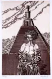 Półakt na tle wieży by Jan Lebensztejn, 1985, litografia, papier, sold Apr 2002