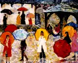 Franciszek Kmita, Parasolki w Kazimierzu, 1982, olej, płótno