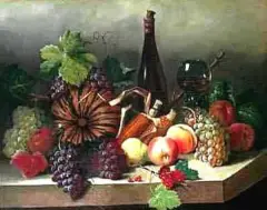 Joseph Corregio, Martwa natura z owocami, 1865, olej, płótno