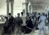 Georg Koch, W ujeżdżalni, 1892, gwasz