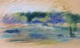 Ludwik de Laveaux, Pejzaż z Bronowic z widokiem na las, 1892-1893, pastel, papier