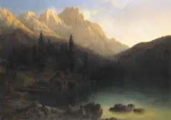 Julius Lange, Jezioro w Alpach, 1869, olej, płótno