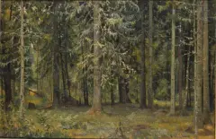 Iwan Iwanowicz Szyszkin, W GŁĘBI LASU, olej, tektura