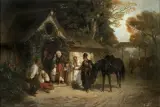 POWRÓT BEZ PANA [POWRÓT SŁUGI BEZ PANA] by Maksymilian Gierymski, 1868, olej, płótno, offered Dec 2001