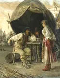 Josef Edgar Kleinert, Z jarmarku w Banacie, olej, płótno