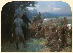 Zygmunt Ajdukiewicz, Scena historyczna, olej, płótno