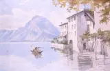 Eugen Carl Wilhelm Retzlaff, Nad Lago di Lugano, olej, płótno