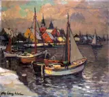 Otto Lang-Wolin, Zima nad morzem, olej, płótno