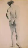 Jacek Malczewski, Akt męski - studium akademickie, ołówek, papier