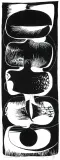Jan Berdyszak, KOMPOZYCJA KÓŁ III, 1966, drzeworyt,papier krem. żeberk