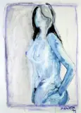 Joanna Sarapata, AKT BŁĘKITNY, 1999, gwasz, pastel, papier