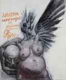 JUDYTA Z GŁOWĄ ŚW. JANA by Franciszek Starowieyski, 1988, akryl, olej, płótno, sold Nov 2001