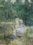 OBRAZ 2459 (NADRZECZE – DUMKA) by Jerzy Duda-Gracz, 1999, olej, płyta pilśniowa, sold Nov 2001