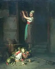 Herman (Armin) Kern, W izbie, olej, płótno