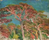 Leon Wyczółkowski, Sosny z Połągi, 1908, olej, płótno