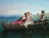 Carl Otto, Romantyczna przejażdżka, olej, płótno