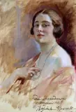 Portret pani Moszeńskiej by Wojciech Kossak, 1925, olej, tektura, offered Oct 2001