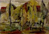 Wojciech Flek, Pejzaż jesienny, 1945-1960, olej, płótno