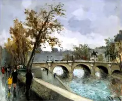 Marcel Masson, Pont Neuf w Paryżu, olej, płótno