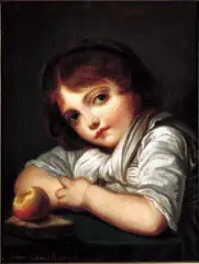 Helena Eydziatowicz, Dziewczynka z jabłkiem, olej, płótno