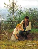 Franz Streitt, Melodia wiosenna, olej, deska
