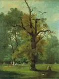 Sielanka by Władysław Aleksander Malecki, olej, dykta, sold Jun 2001