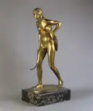 P Leibküchler, Diana, brąz złocony, drewno