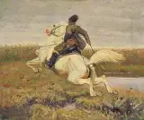 Dojeżdżacz Ukraiński by Autor nierozpoznany, olej, płótno, sold Jun 2001