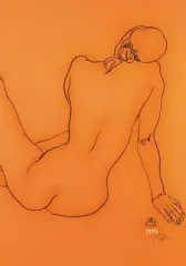 Andrzej Fogtt, Akt siedzący tyłem, pastel, papier